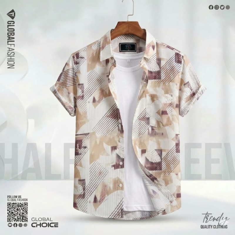 Digital Printed Shirt, NHS-02 (Biscuit)